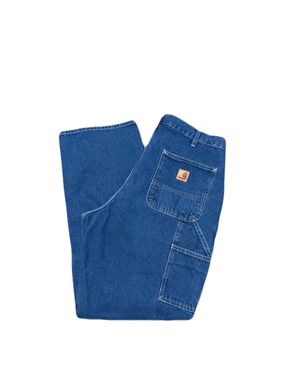 Carhartt Carpenter Denim B13 DST Mens Loose Fit Dungaree Jeans Distressed 36x30